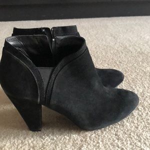 Black suede booties